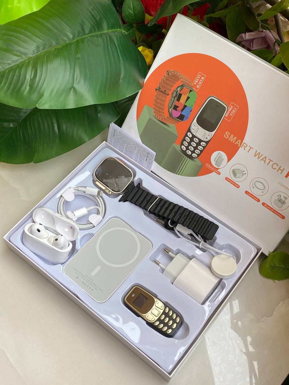 X8 PLUS SMART WATCH WITH A MINI PHONE,POWER BANK AND EARBUDS