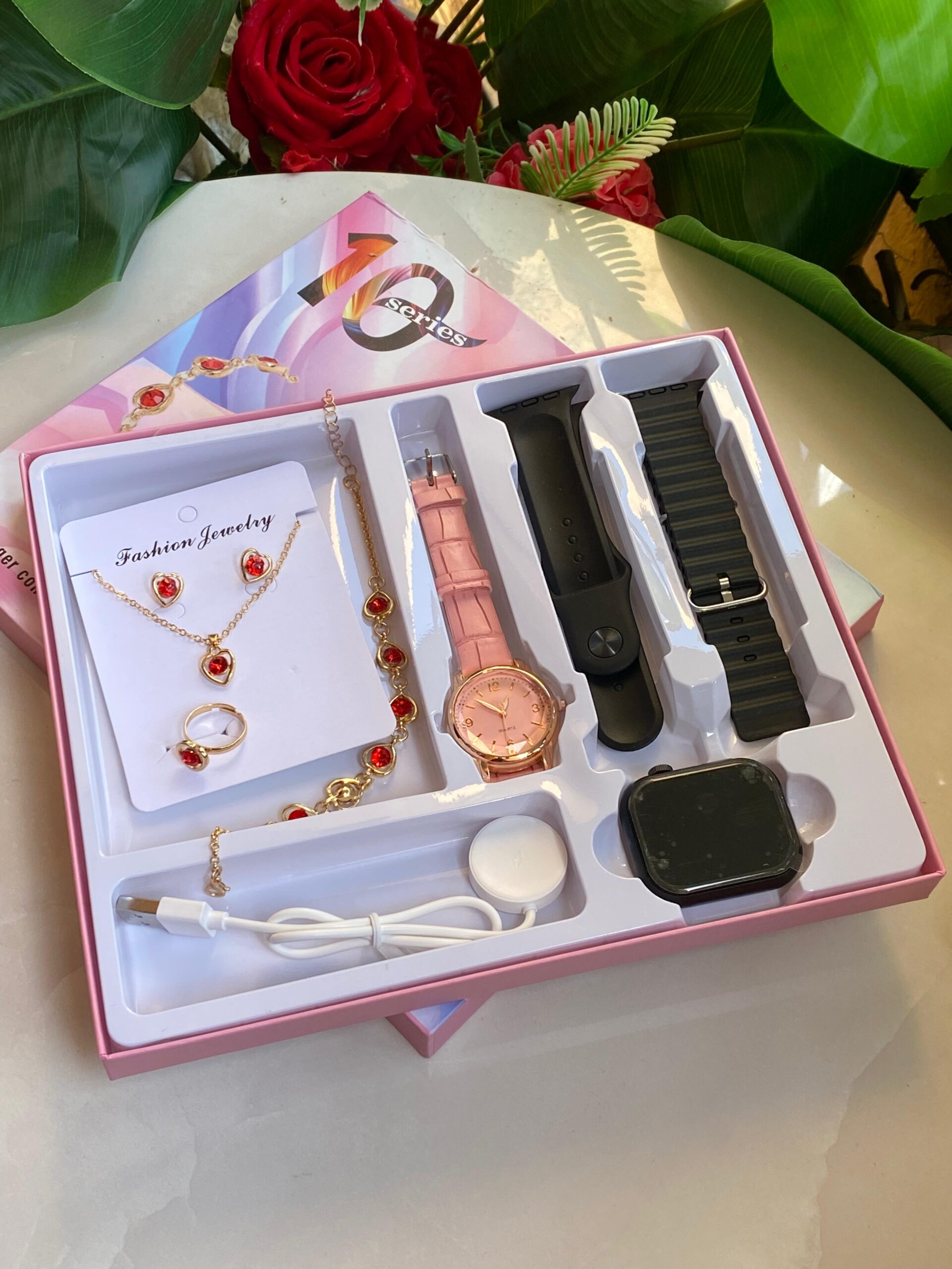 E03 LADIES SMART WATCH WITH EXTRA LADIES WATCH AND JEWELLERY